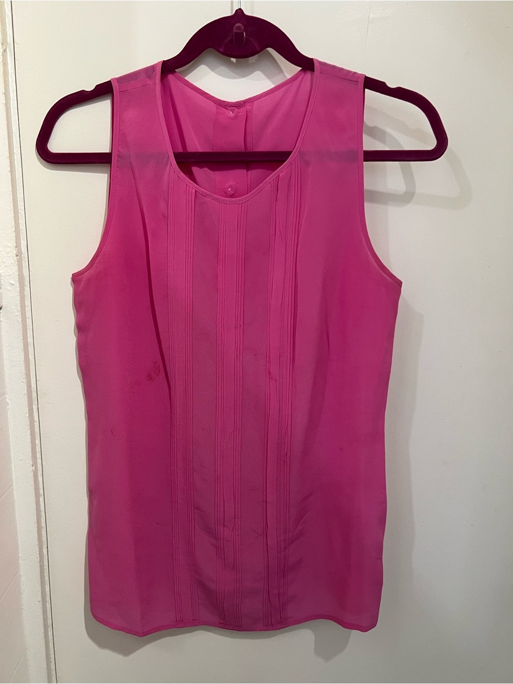 Beautiful Pink Silk Sleeveless Tunic Top